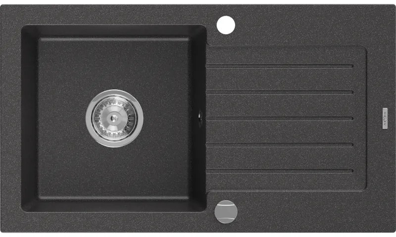 Mexen Pablo - drez granitový 75,2x43,6cm, 1-komorový, čierna-škvrny, 6510751010-76