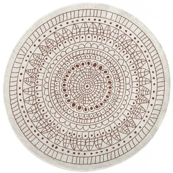 Hanse Home, Kusový koberec Twin-Wendeteppiche 103102 creme terra – na von aj na doma, 200x200 (priemer) kruh, oranžová, chodba / predsieň