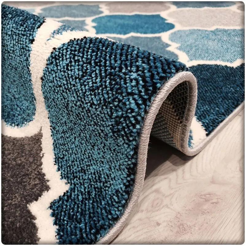 Dekorstudio Moderný koberec SUMATRA - Modrý marocký vzor Rozmer koberca: 160x220cm
