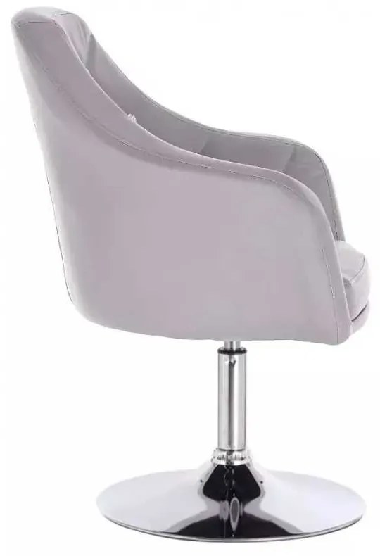 LuxuryForm DESIGN Kreslo ROMA na striebornom tanieri - šedé