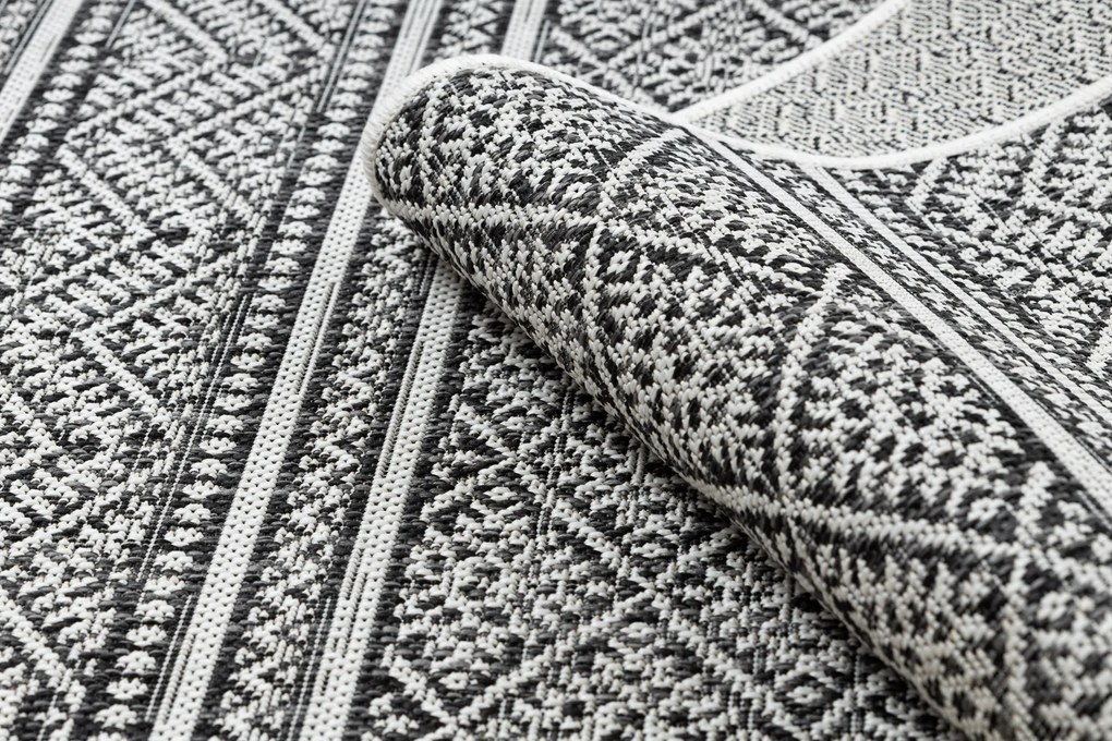 Koberec, behúň SISAL SION aztécky 22168 čierny/ ecru