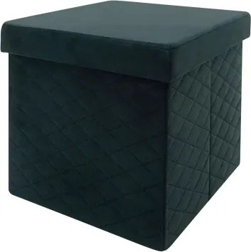 Taburet s úložným priestorom Maxim, čierna látka%