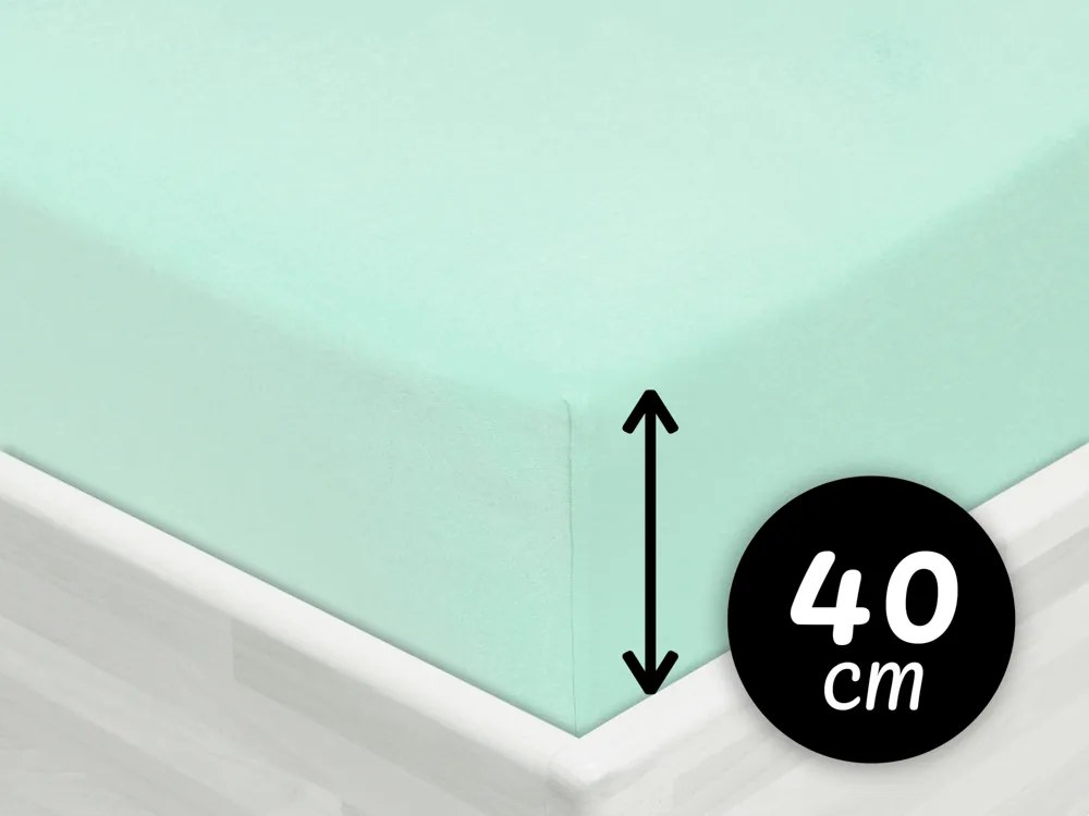 Jersey napínacie prestieradlo na extra vysoký matrac JR-034 Mintové 80 x 200 - výška 40 cm