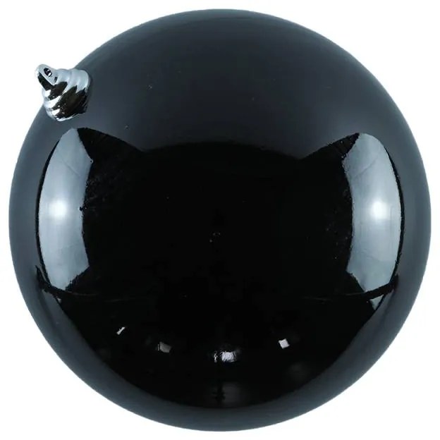 DECOLED Plastová guľa, 20 cm, čierna, lesklá, v2