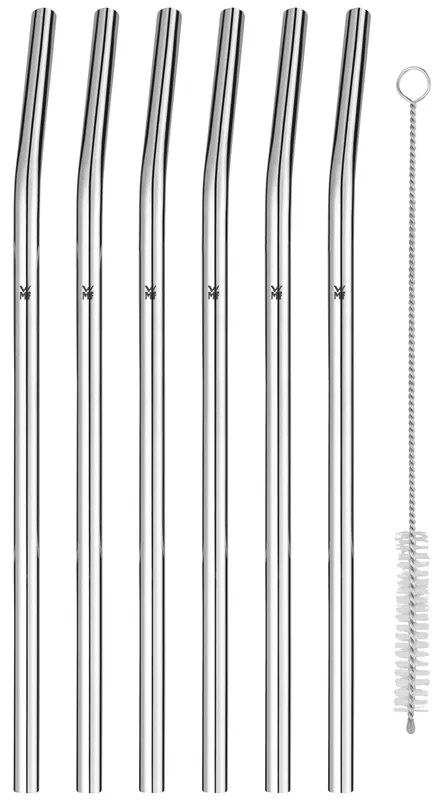 Nerezové slamky s čistiacou kefkou WMF Baric 6 ks 06.0896.6040