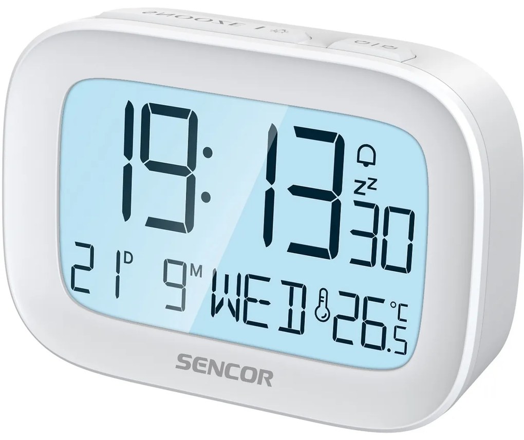 Sencor SDC 2200 hodiny s budíkom, biela
