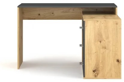 Písací stôl so zásuvkami a univerzálnym rohom P/L JULES dub artisan/antracit