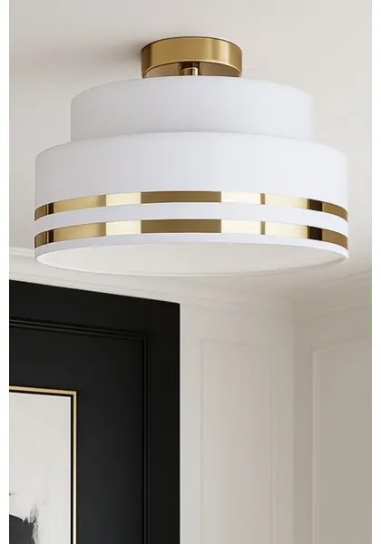 Stropné svietidlo TAMI 1xE27/60W/230V pr. 40 cm biela/zlatá