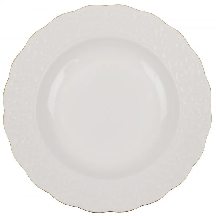 Porcelánová sada 24 ks talířů Whitie I. bílá/zlatá