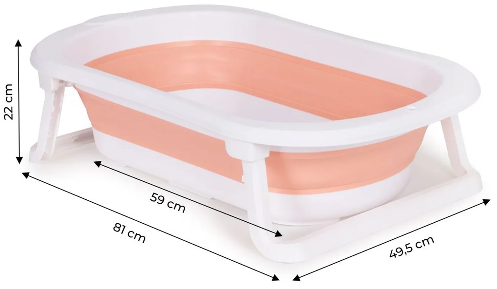 Detská vanička PinkHeaven s odtokom ružová/biela
