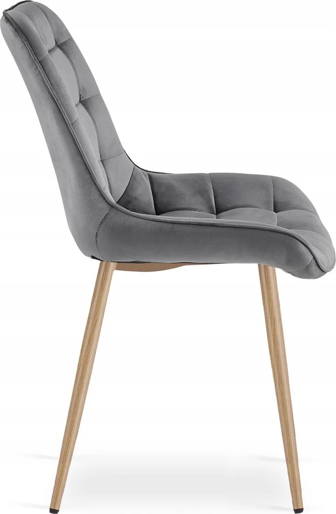 Sivá zamatová stolička BERA