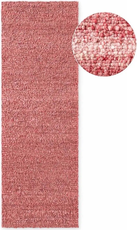 Tmavoružový ručne tkaný behúň z materiálu buklé 80x200 cm Notting Hill Portobello – Ted Baker