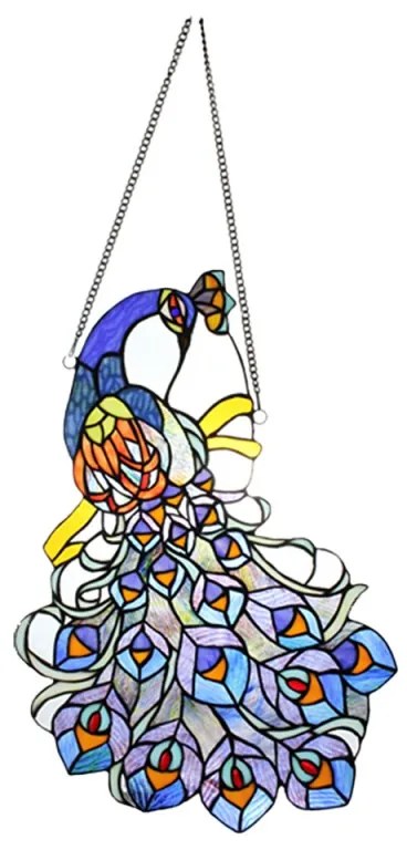 Tiffany vitrážový panel PEACOCK 35*70