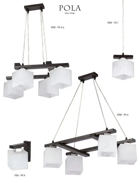 Jupiter 1098 - PO4 - Závesný luster POLA 4xE27/60W/230V wenge