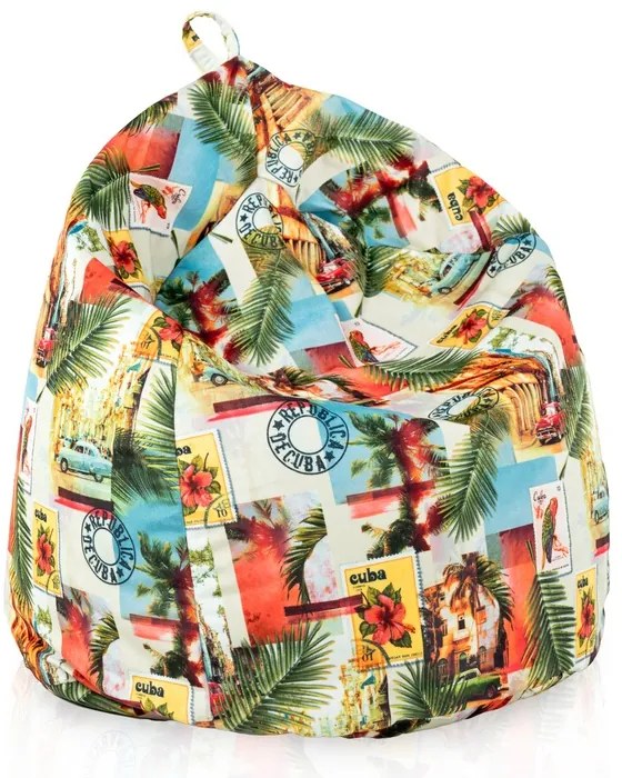 INTERMEDIC Sedací vak Bag Sako Cuba – 300 L, polyester, motív Kuba Veľkosť: L