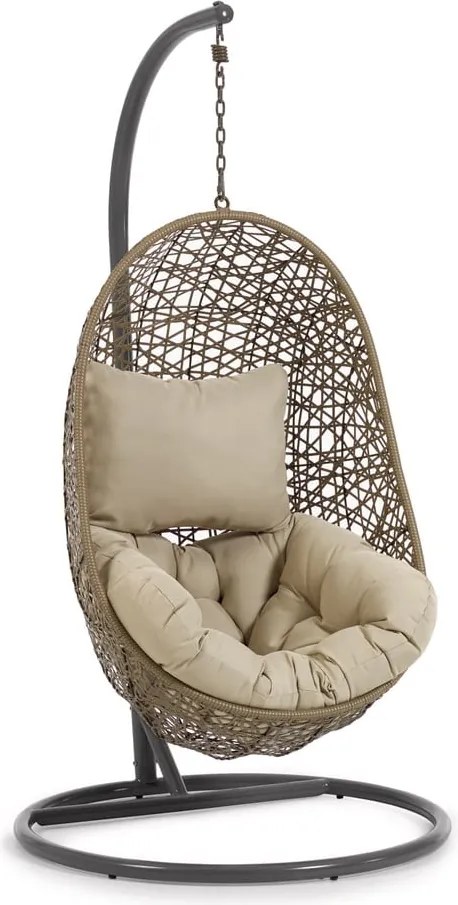 Béžové závesné záhradné kreslo z umelého ratanu Florina – Kave Home