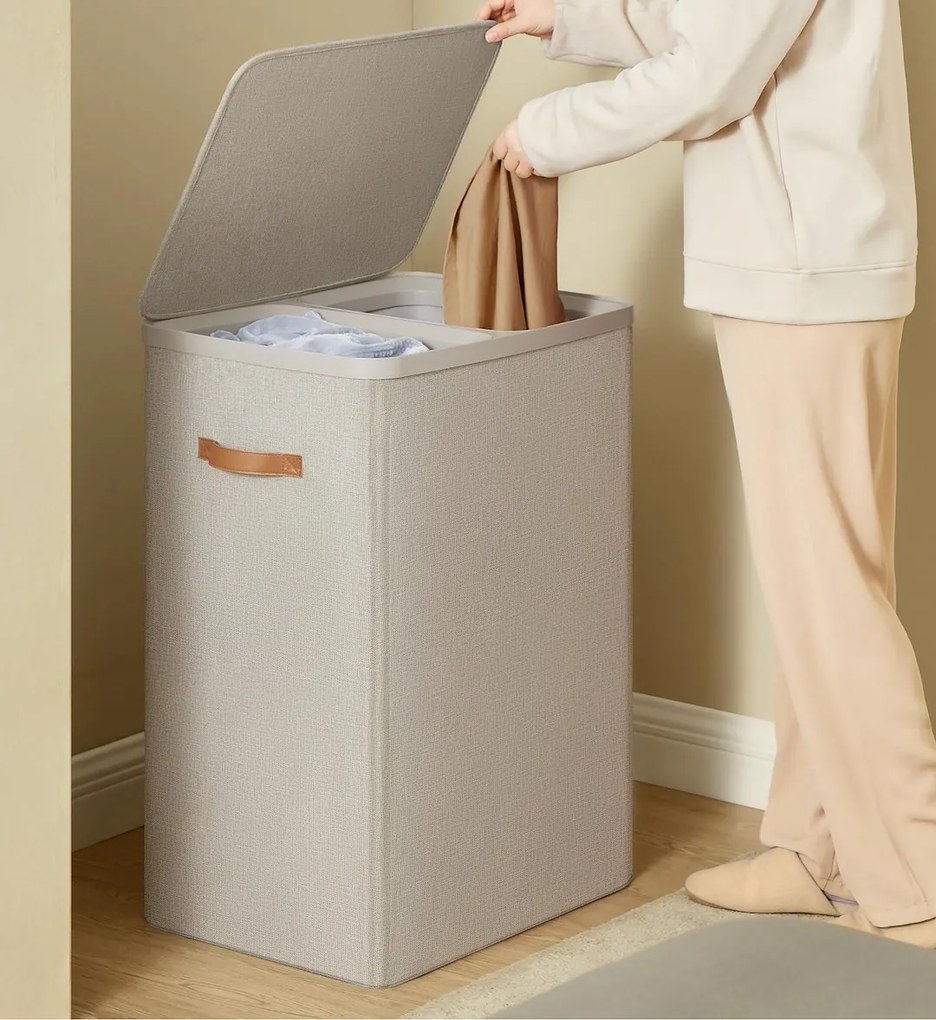 Songmics Kôš na bielizeň Daisy Beige 2x85l