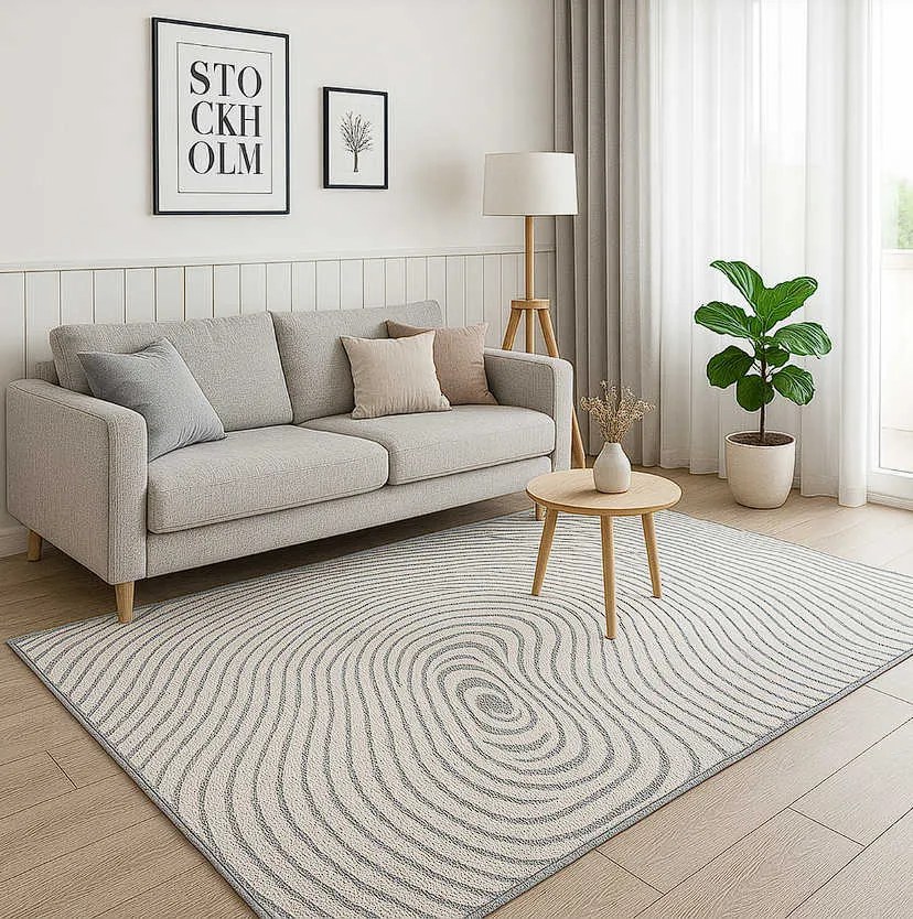 TZ Sivý obdĺžnikový pruhovaný koberec Strado Polo Cloud vzor zebra Rozmer: 120x170 cm