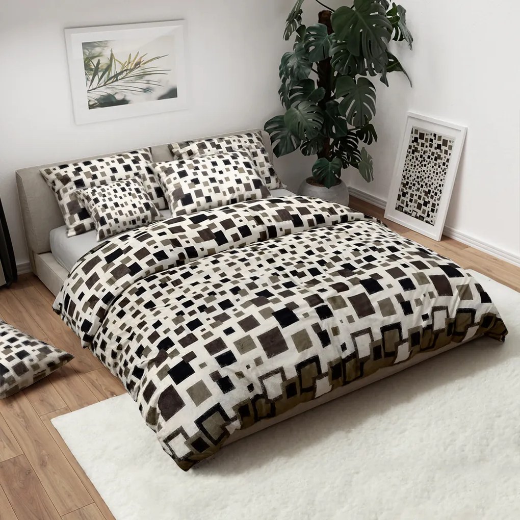 AKCIA Mikroplyšové obliečky LUXOR bielo-sivé II.akosť Rozmer obliečky: 70 x 90 cm | 140 x 200 cm