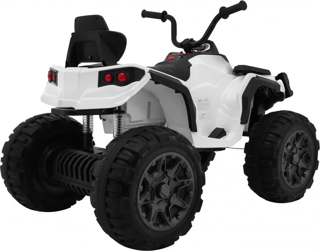 Ramiz Štvorkolka ATV 2,4 GHz na batériový pohon pre deti Biela + Diaľkové ovládanie + EVA kolesá + MP3 rádio + Štart zadarmo