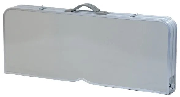 Skladací kempingový stôl so stoličkami biela/chróm