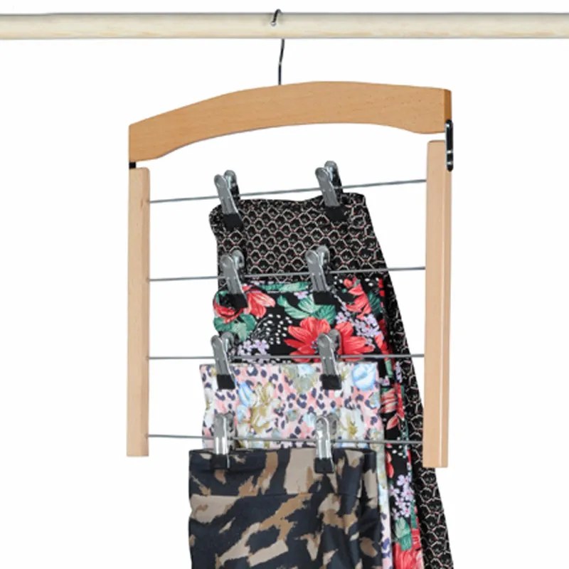 Zeller Present Drevený vešiak s klipmi na nohavice a sukne, 4 úrovne