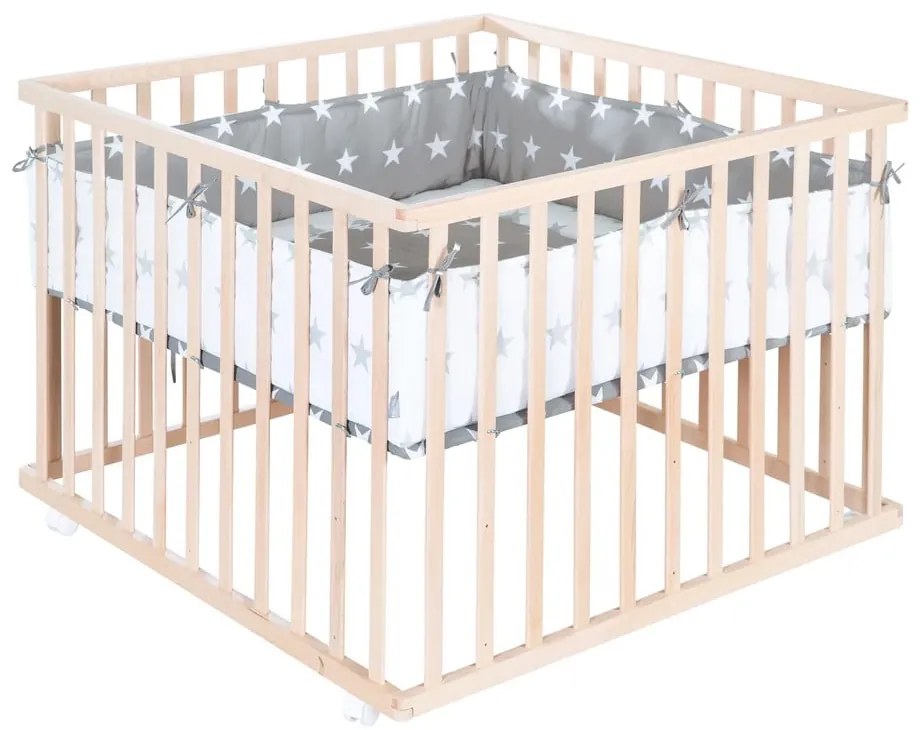 Detská ohrádka v prírodnej farbe 100x100 cm – Roba