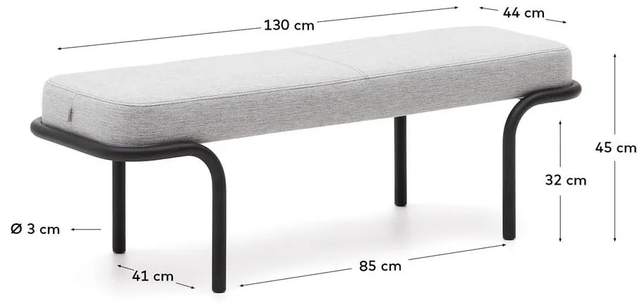 Svetlosivá lavica Compo – Kave Home