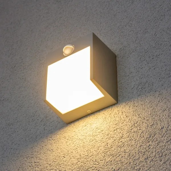 Brilagi -LED Vonkajšie nástenné svietidlo so senzorom TERNI LED/12W/230V šedá IP44
