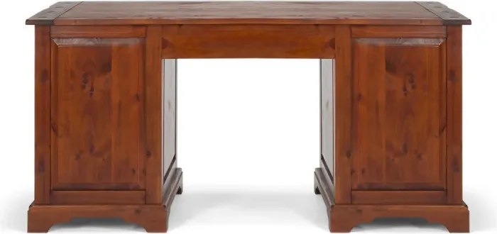 furniture-nabytek.cz - Masívny písací stôl Catana z borovice, lakovaný, hnedý – 160×70×78 cm