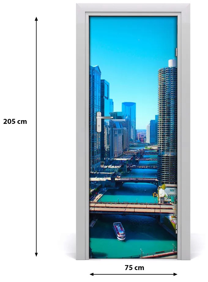 Fototapeta samolepiace na dvere Chicago rieka 75x205 cm