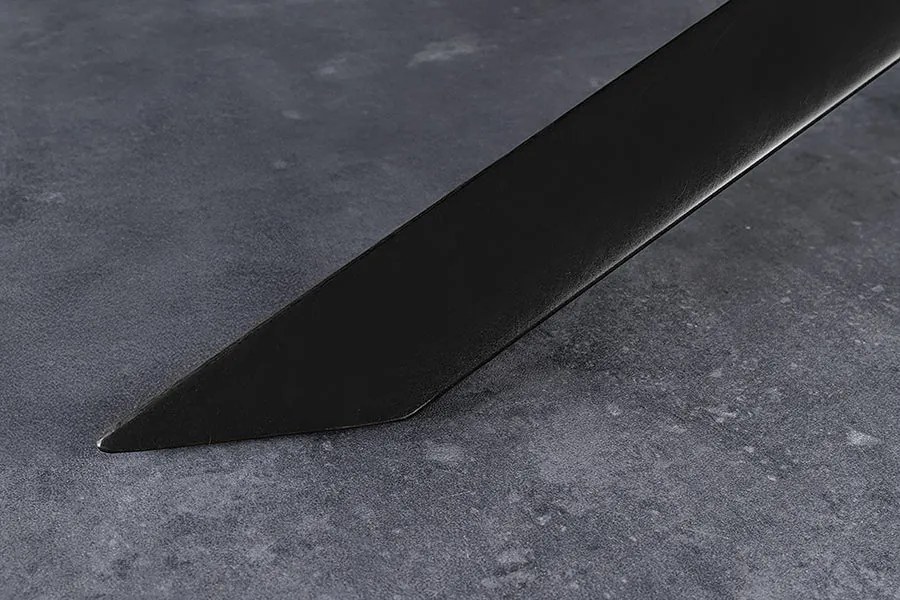 Jedálenský stôl SCULPTURE 280 cm oválny rám čierny s keramickou doskou, biely mramorový vzhľad