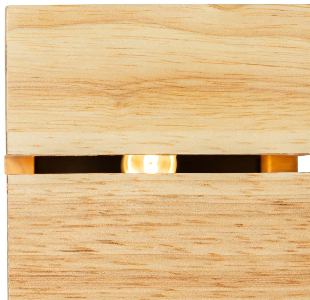 Rustikálna nástenná lampa z dubového dreva 9,7 cm - Transfer Groove