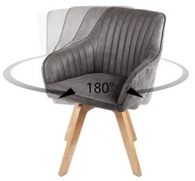 Stolička 41309 Livorno Zamat Šedá  - Komfort-nábytok