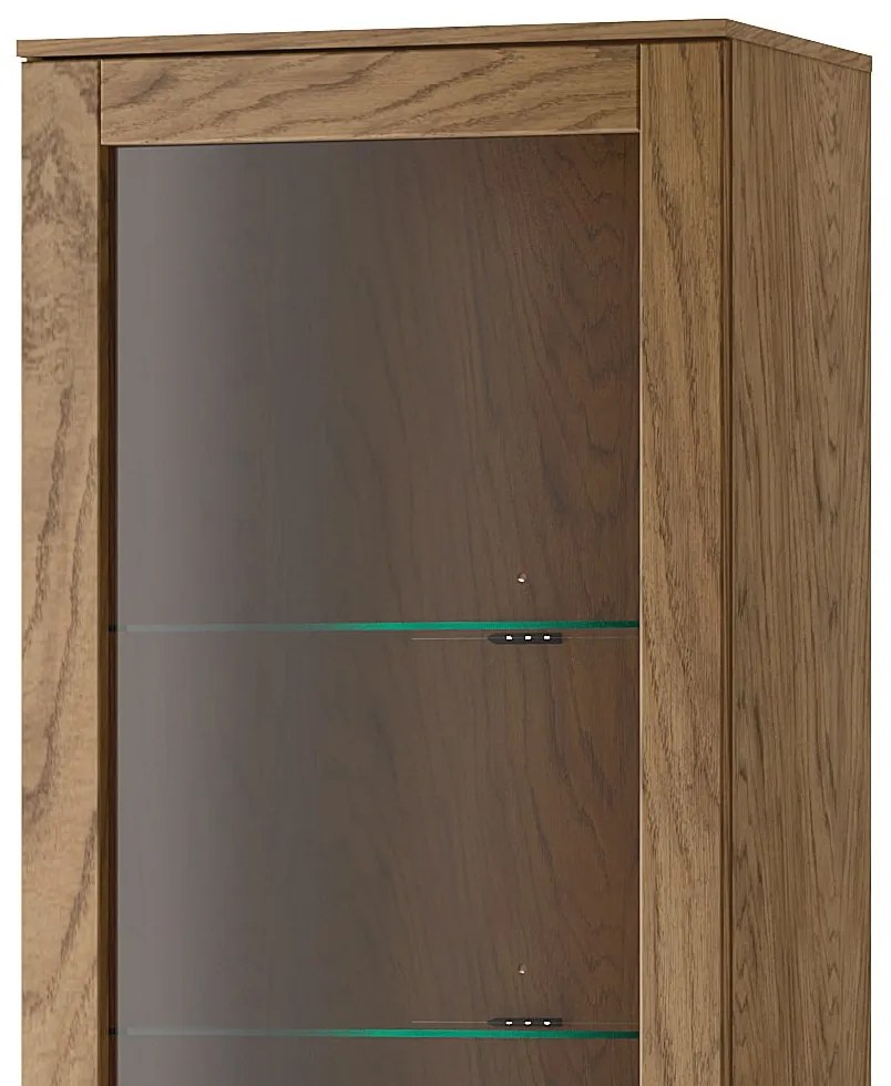 Vitrína Cozy 10 z masivu s LED osvětlením 65 cm dub Rustikal