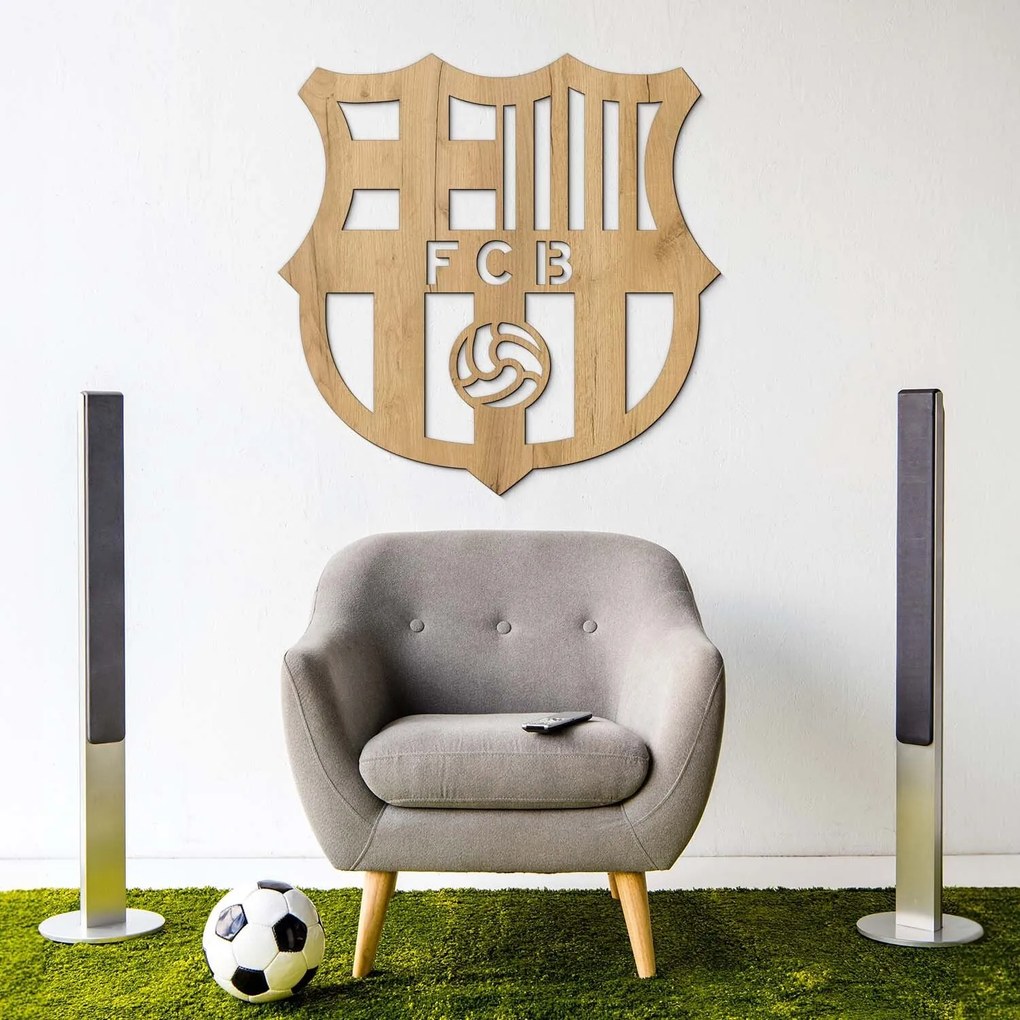 DUBLEZ | Drevené logo klubu - FC Barcelona | Obraz