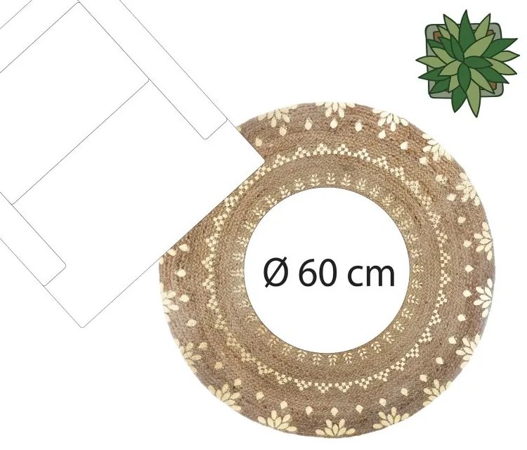 Koberec Isla, (fi) 115 cm, béžová