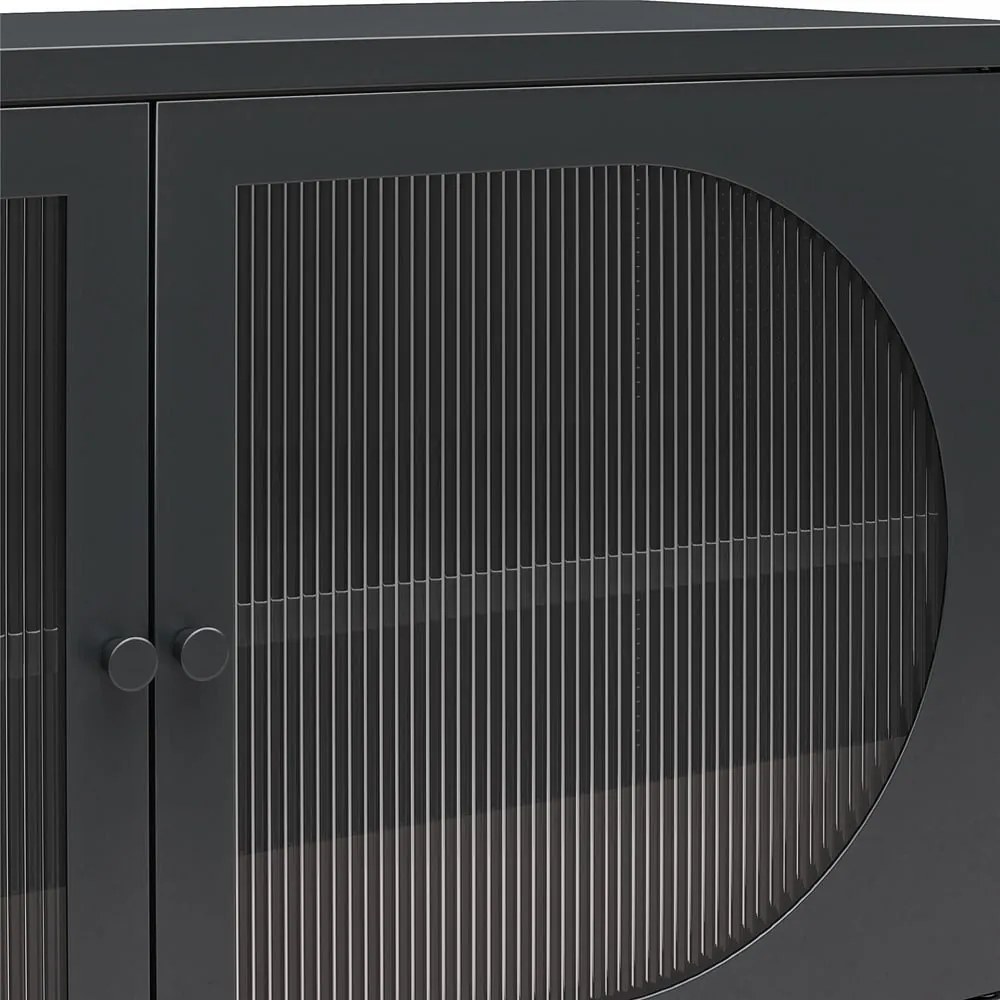 Čierna kovová vitrína 100x64x40 cm Luna – Støraa