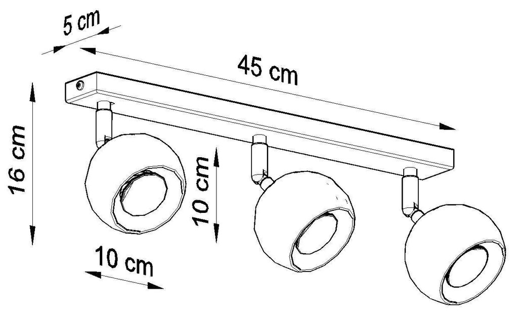 Stropné svietidlo OCULARE 3 biele