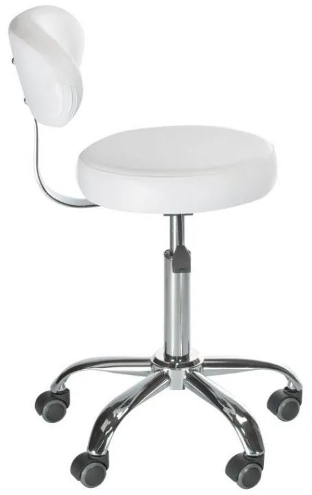 LuxuryForm DESIGN Stolička BERN na striebornej základni s kolieskami - biela