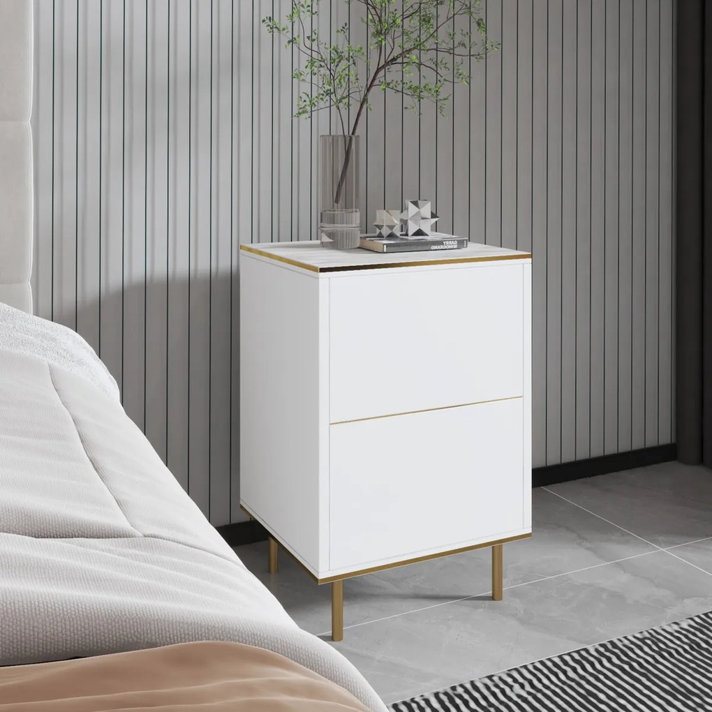 Nočný stolík Imaj Marble White