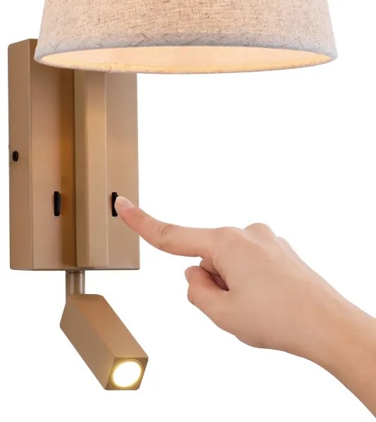 Brilagi - LED Nástenná lampa RAYA 1xE14/40W/230V + LED/3W ľan/béžová