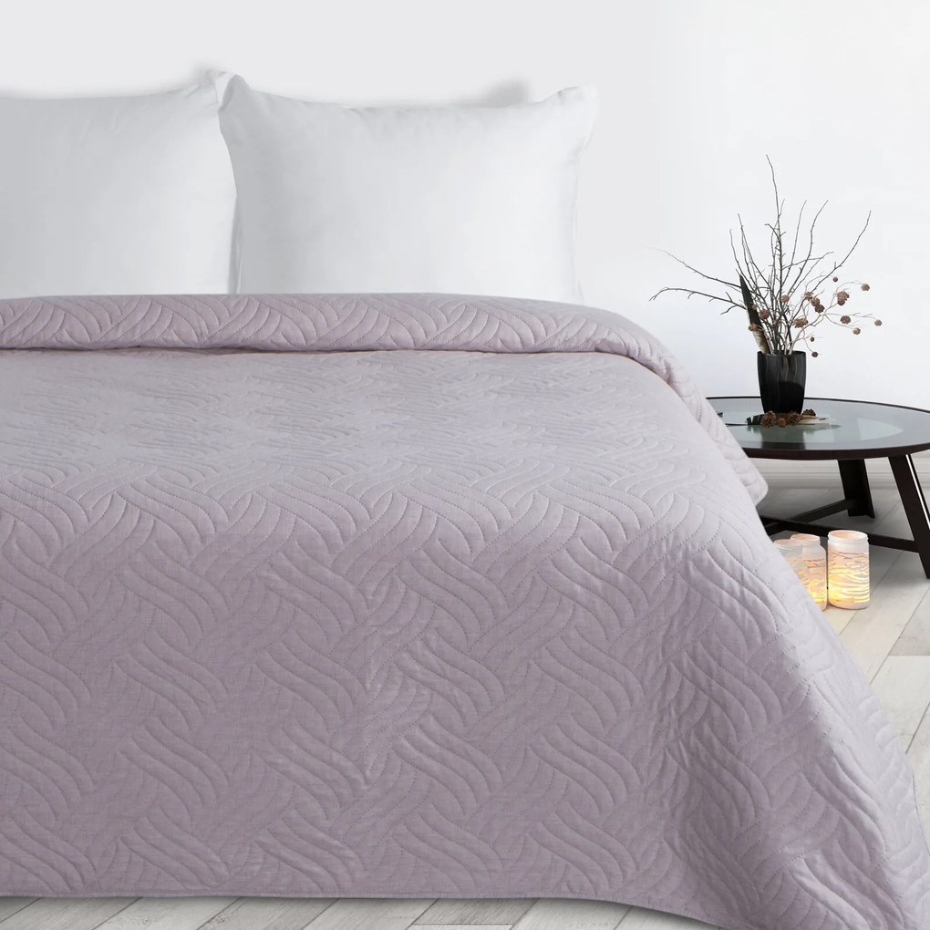 PREHOZ NA POSTEĽ LEN 200X220 CM RUŽOVÝ