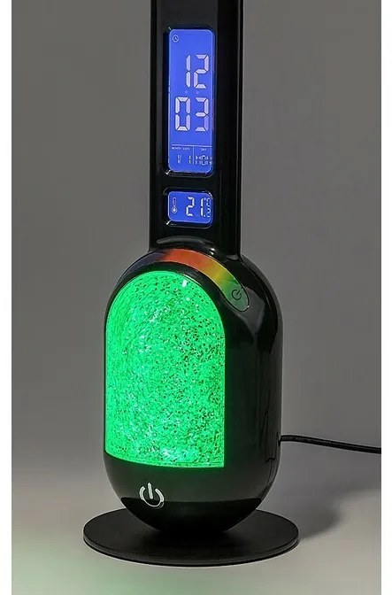 Rabalux 74230 stolná LED lampa s glitrami Figen, čierna, 5W, 290lm, 5000K, stmievateľná