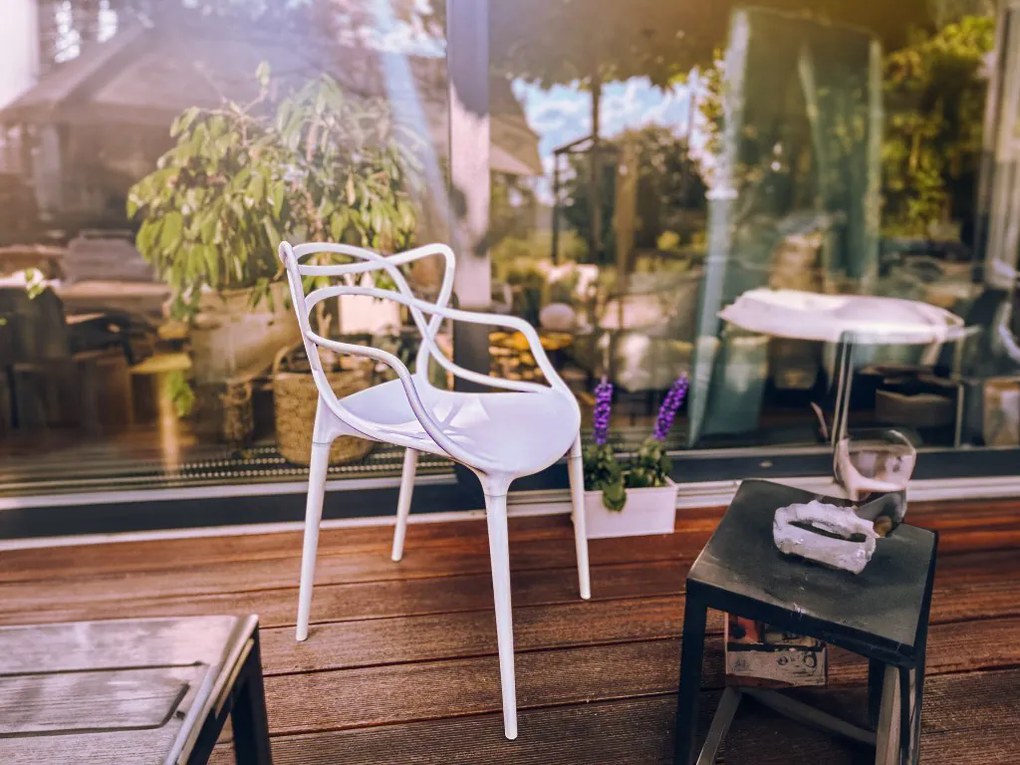 Horčicová plastová stolička KATO