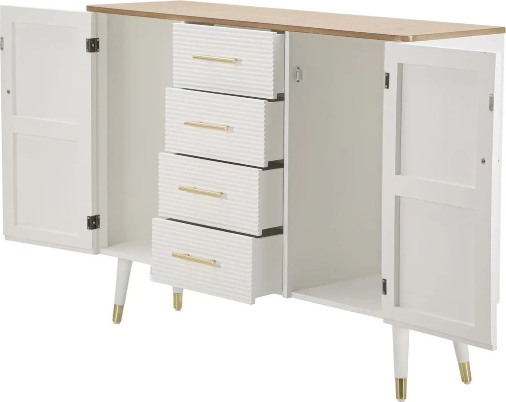 Komoda Matera 117 cm biela/hnedá
