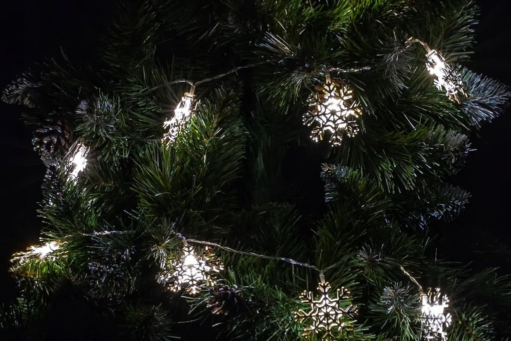 Vianočná LED svetelná reťaz so snehovými vločkami SLUMI