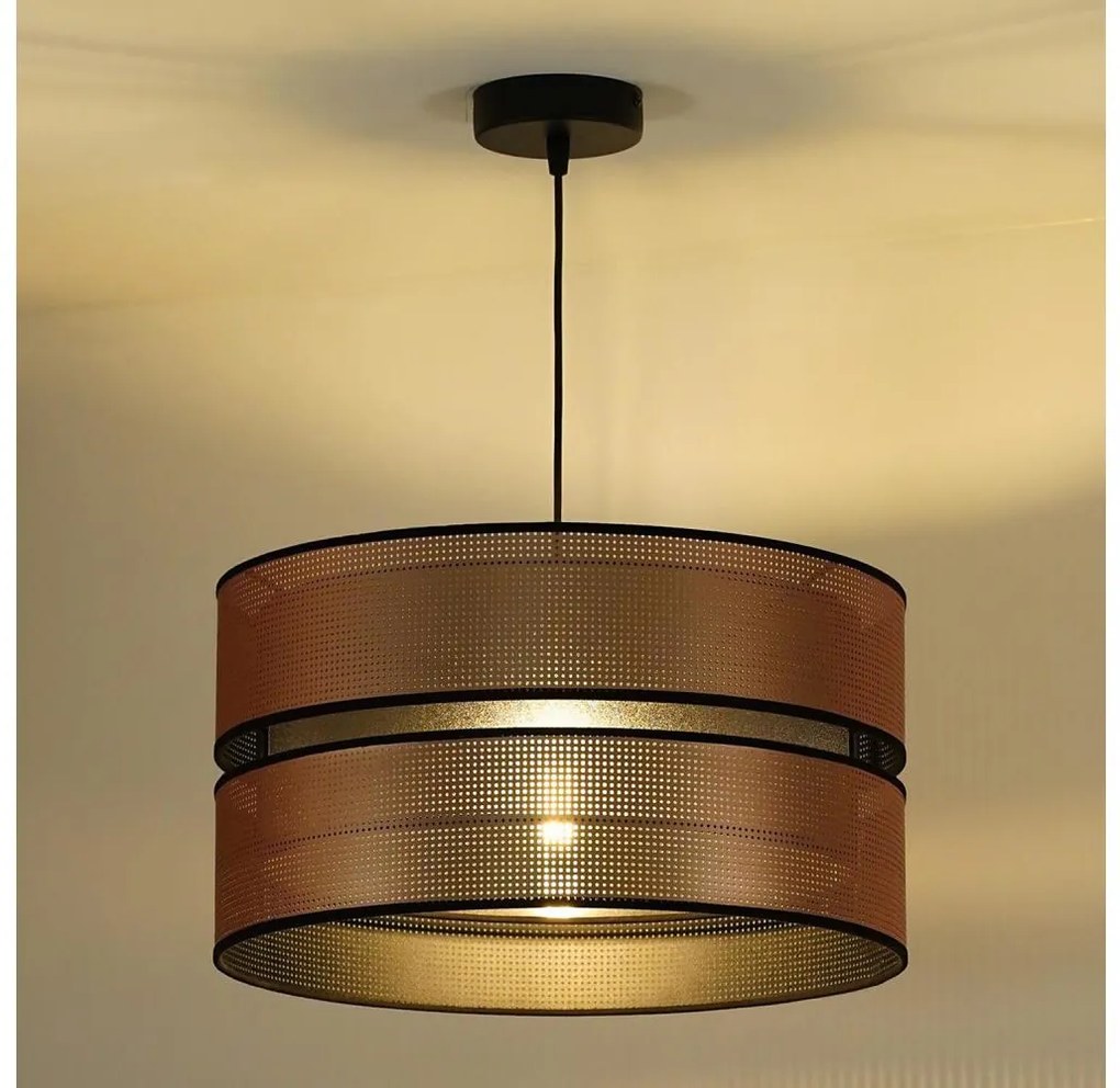 Duolla - Luster na lanku COPPER SHINY 1xE27/15W/230V pr. 40 cm medená/čierna 603270