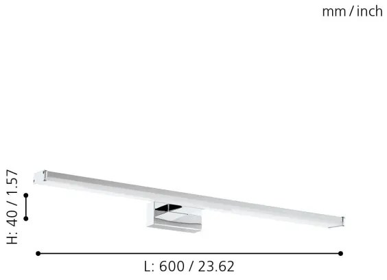 Eglo 79533 - LED Kúpeľňové osvetlenie zrkadla SARNOR 11W/230V 60 cm IP44 chróm