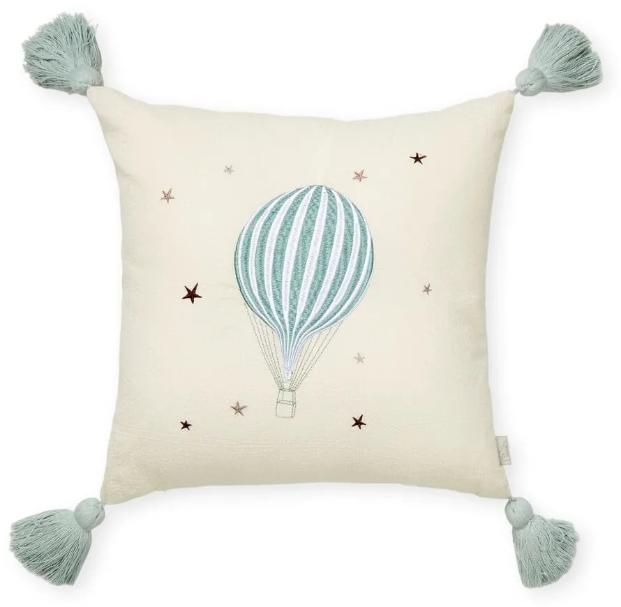Cam Cam ApS Bavlnený vankúšik s výšivkou Balloon 35 x 35 cm